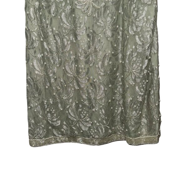 Scala Couture Vintage 80s Beaded Seafoam Green Cocktail Dress Sz XXL - Picture 4 of 15